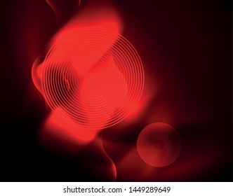 Shiny neon geometric waves template, vector