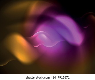 Shiny neon geometric waves template, vector