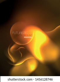 Plantilla de ondas geométricas de neón brillante, vector