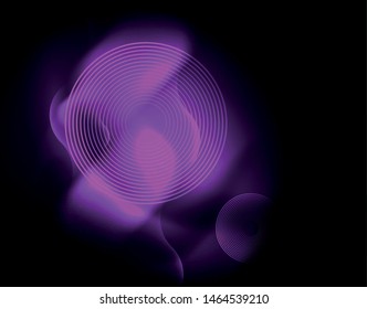 Shiny neon geometric waves template, vector
