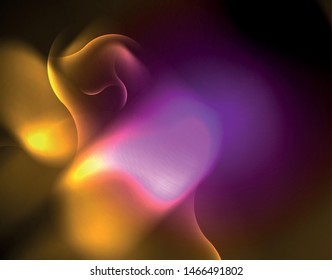 Shiny neon geometric waves template, vector