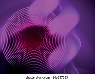 Plantilla de ondas geométricas de neón brillante, vector