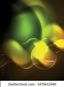 Plantilla de ondas geométricas de neón brillante, vector