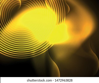 Leuchtende neonische Geometrische Wellenvorlage, Vektorgrafik