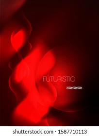 Shiny neon geometric waves template, vector