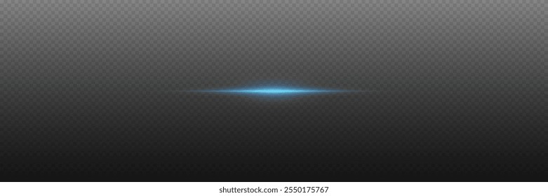 Shiny neon light lines, horizontal blue effect.