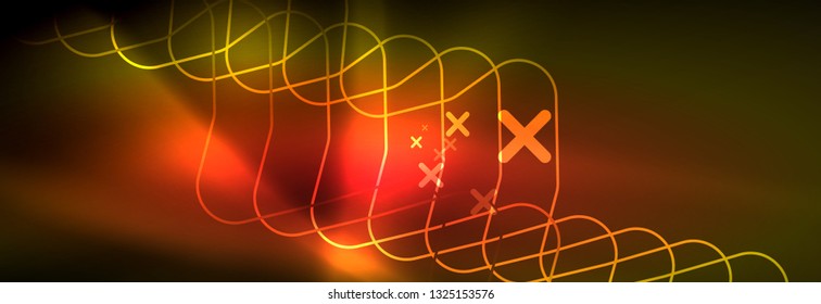 Shiny neon lights background, techno design, modern wallpaper for your project, vector illustration