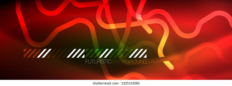 Shiny neon lights background, techno design, modern wallpaper for your project, vector illustration
