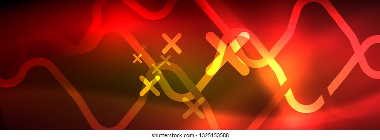 Shiny-Neonbeleuchtung Hintergrund, Techno-Design, moderne Bildschirmhintergründe, Vektorgrafik