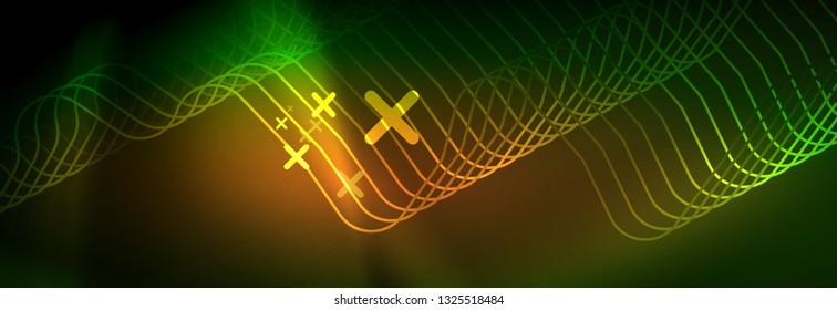 Shiny neon lights background, techno design, modern wallpaper for your project, vector illustration