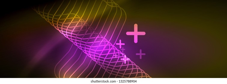 Shiny neon lights background, techno design, modern wallpaper for your project, vector illustration