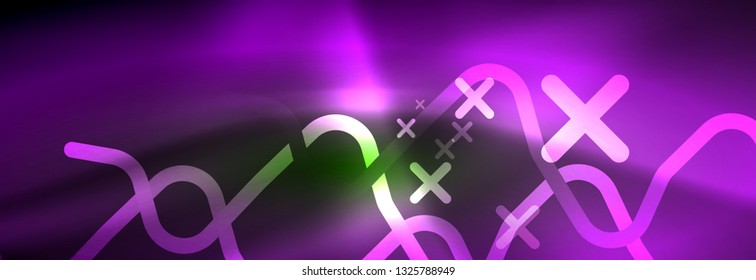 Shiny neon lights background, techno design, modern wallpaper for your project, vector illustration
