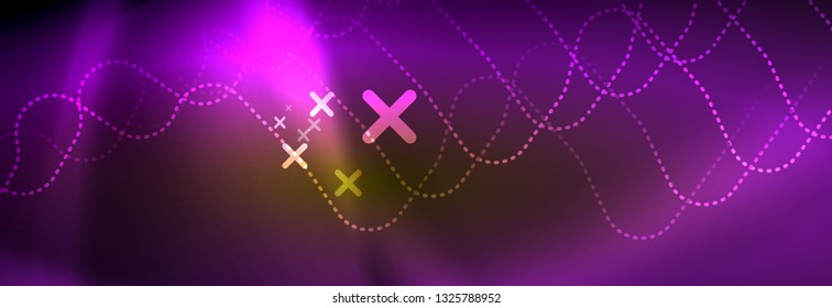 Shiny neon lights background, techno design, modern wallpaper for your project, vector illustration