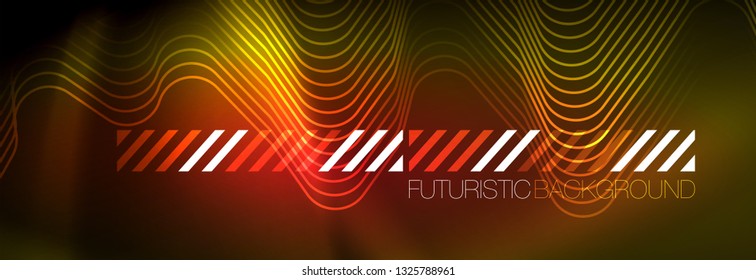 Fondo de luces de neón brillantes, diseño técnico, fondo de pantalla moderno para su proyecto, ilustración vectorial