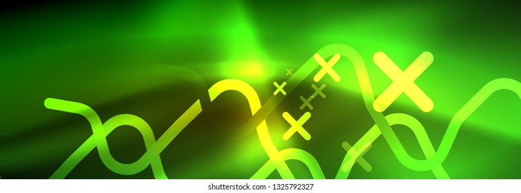 Shiny neon lights background, techno design, modern wallpaper for your project, vector illustration