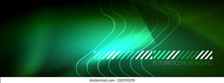 Shiny neon lights background, techno design, modern wallpaper for your project, vector illustration