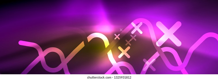 Fondo de luces de neón brillantes, diseño técnico, fondo de pantalla moderno para su proyecto, ilustración vectorial