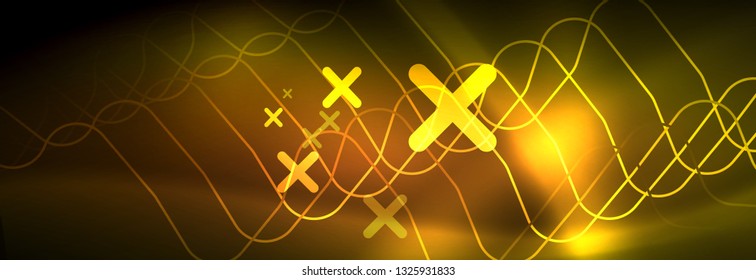 Shiny neon lights background, techno design, modern wallpaper for your project, vector illustration