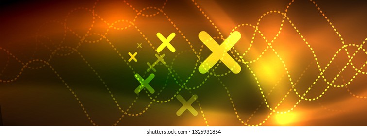 Fondo de luces de neón brillantes, diseño técnico, fondo de pantalla moderno para su proyecto, ilustración vectorial