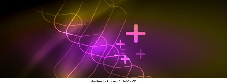 Shiny neon lights background, techno design, modern wallpaper for your project, vector illustration