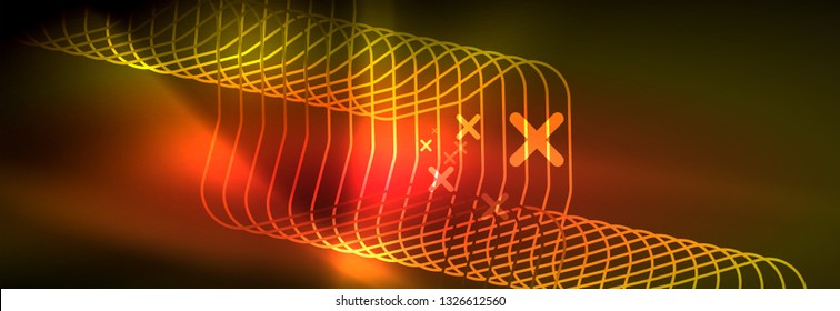 Shiny neon lights background, techno design, modern wallpaper for your project, vector illustration