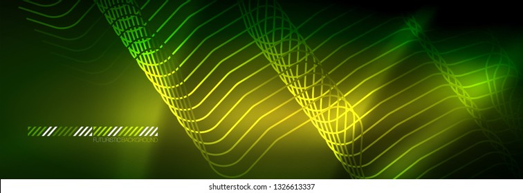 Shiny neon lights background, techno design, modern wallpaper for your project, vector illustration