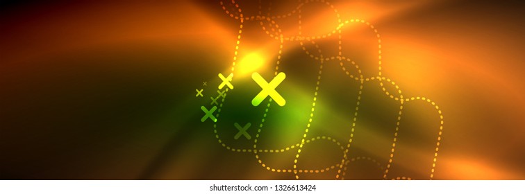 Shiny neon lights background, techno design, modern wallpaper for your project, vector illustration