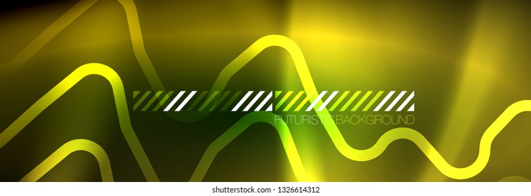 Shiny neon lights background, techno design, modern wallpaper for your project, vector illustration