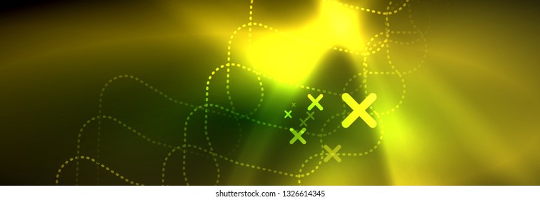 Shiny neon lights background, techno design, modern wallpaper for your project, vector illustration