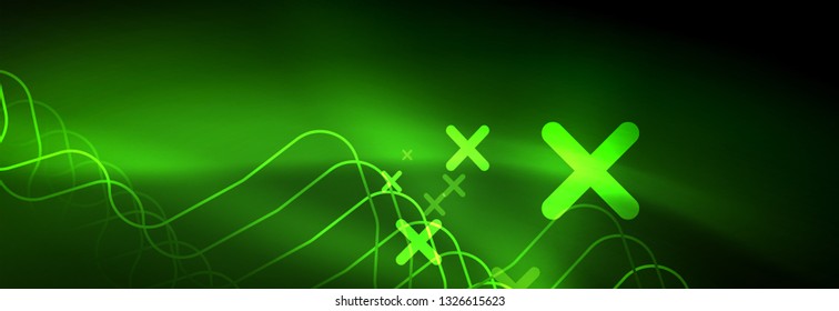 Shiny neon lights background, techno design, modern wallpaper for your project, vector illustration