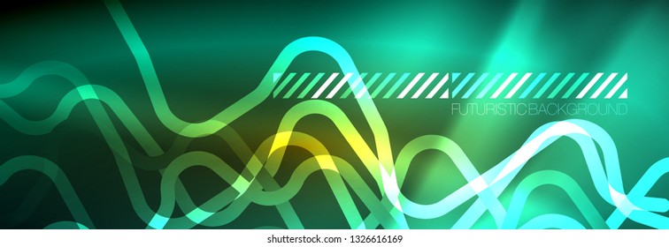 Shiny neon lights background, techno design, modern wallpaper for your project, vector illustration