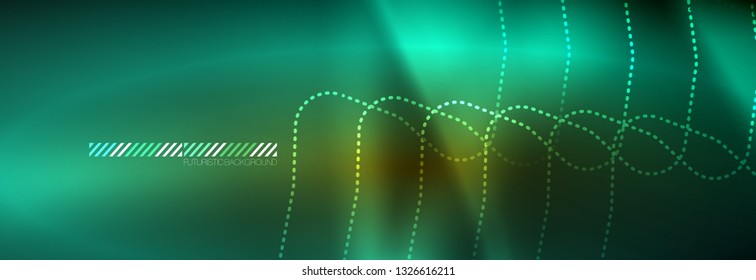 Fundo de luzes neon brilhante, design techno, papel de parede moderno para o seu projeto, ilustração vetorial
