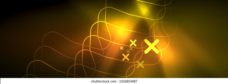 Shiny neon lights background, techno design, modern wallpaper for your project, vector illustration