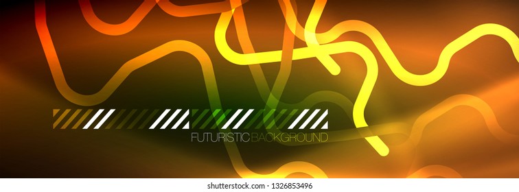 Shiny neon lights background, techno design, modern wallpaper for your project, vector illustration