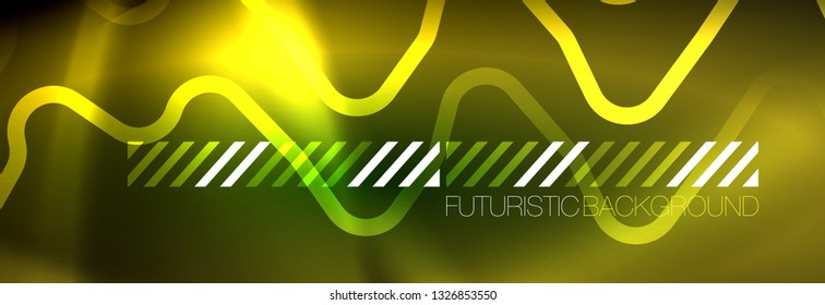 Shiny neon lights background, techno design, modern wallpaper for your project, vector illustration