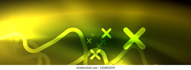 Shiny neon lights background, techno design, modern wallpaper for your project, vector illustration