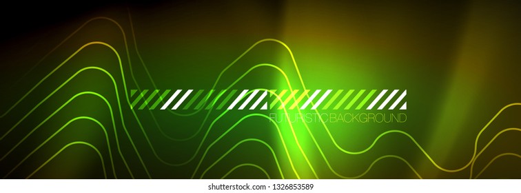 Shiny-Neonbeleuchtung Hintergrund, Techno-Design, moderne Bildschirmhintergründe, Vektorgrafik