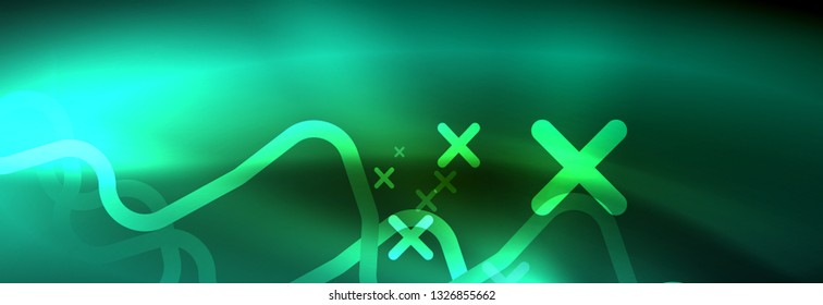 Shiny neon lights background, techno design, modern wallpaper for your project, vector illustration