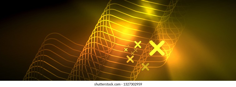 Shiny neon lights background, techno design, modern wallpaper for your project, vector illustration