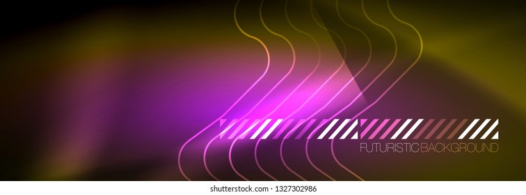 Shiny neon lights background, techno design, modern wallpaper for your project, vector illustration
