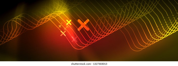 Shiny neon lights background, techno design, modern wallpaper for your project, vector illustration