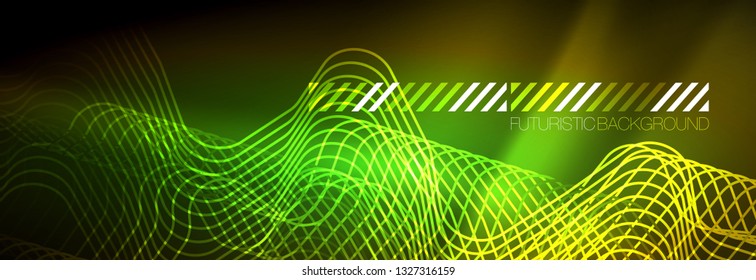 Shiny neon lights background, techno design, modern wallpaper for your project, vector illustration