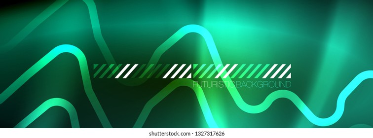 Shiny neon lights background, techno design, modern wallpaper for your project, vector illustration