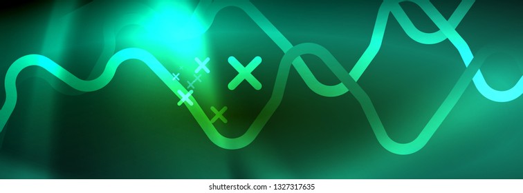 Shiny-Neonbeleuchtung Hintergrund, Techno-Design, moderne Bildschirmhintergründe, Vektorgrafik