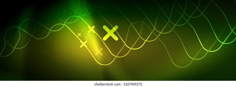 Shiny neon lights background, techno design, modern wallpaper for your project, vector illustration