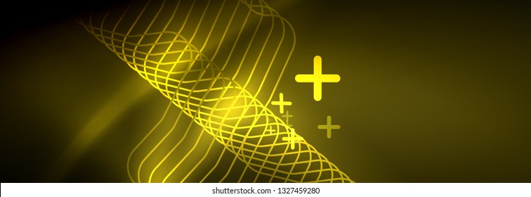 Shiny neon lights background, techno design, modern wallpaper for your project, vector illustration