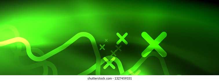 Fondo de luces de neón brillantes, diseño técnico, fondo de pantalla moderno para su proyecto, ilustración vectorial