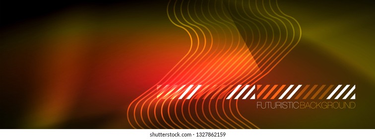 Shiny neon lights background, techno design, modern wallpaper for your project, vector illustration