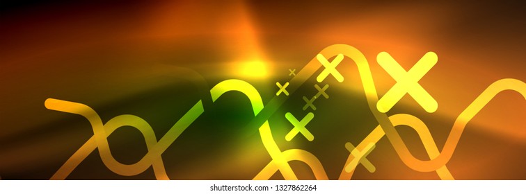 Shiny neon lights background, techno design, modern wallpaper for your project, vector illustration