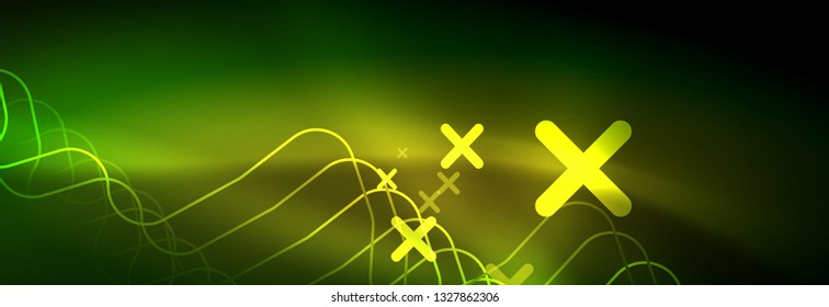 Shiny neon lights background, techno design, modern wallpaper for your project, vector illustration